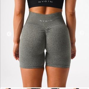 NVGTN Khaki Green Scrunch Seamless Shorts